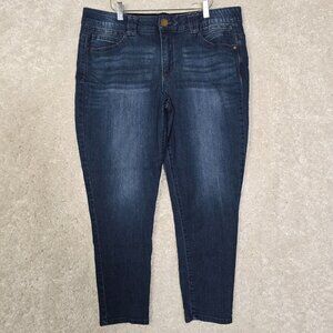 Democracy Women's Blue Ab Technology Skinny Jeans Size 16 Stretch Denim Casual
